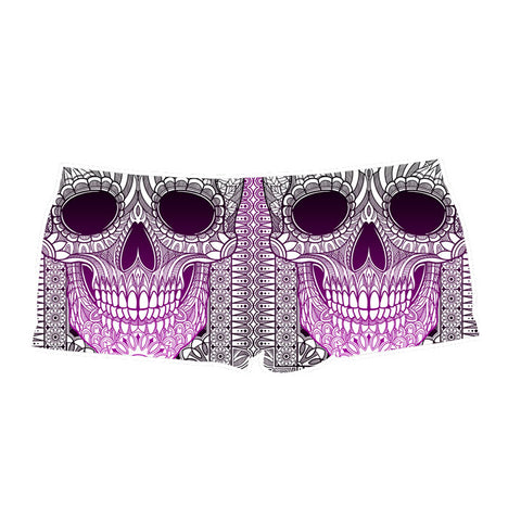 Ladies Ornamental Skull Sublimated Boy Shorts