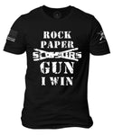 Rock Paper Gun I Win  Original American Bad Ass Crewneck T-Shirt