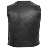 Hot Leathers Premium USA Made Leather V Neck Zipper Front Vest
