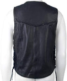 Heavy Weight Leather Vest with Braided Detail