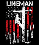 Lineman Patriotic American Flag Hoodie | Lineman Tools | Lineman Hoodie | USA Flag Patriotic Hoodie | Unisex Hoodie