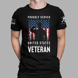 Proudly Served United States Patriotic American Flag T-shirt | Veteran Shirt | USA flag Patriotic T-shirt