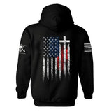 American Flag Cross Patriotic Hoodie | Cross Hoodie | USA Flag | Patriotic Hoodie | Distressed American Flag | Unisex Hoodie