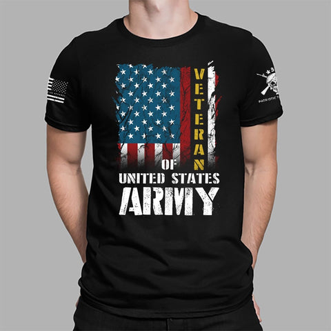 Veteran of United States Army Patriotic T-shirt | Patriotic Flag Shirt for Veteran | Gift for Veterans | USA Flag Shirt