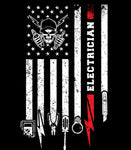 Electrician Tools Patriotic American Flag T-Shirt | Electrician T-shirt |  USA Flag Electrician | Electrician Short-Sleeve Unisex T-shirt