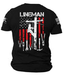 Lineman Patriotic American Flag T-Shirt | Lineman Tools | Lineman T-Shirt | USA Flag Patriotic Hoodie | Unisex T-Shirt