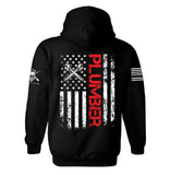 Plumber Patriotic American Flag Hoodie | Plumber Tools | American Flag | USA Flag Hoodie | Unisex Hoodie