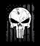 Punisher Black Crew Neck-T-shirt | Grunge Punisher T-shirt | Patriotic Flag Shirt | American flag Grunge Punisher T-shirt