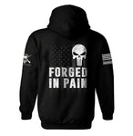 Forged in Pain Patriotic Punisher Skull Hoodie | Punisher Skull | American Flag| Unisex Hoodie | Patriotic Hoodie