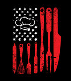 Chef American Flag Patriotic Hoodie | Chef Hoodie |  American Flag |  Patriotic | Chef USA Flag | Chef Tools | Unisex Hoodie