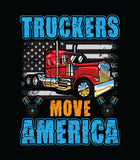 Truckers Move America Patriotic American Flag Hoodie | Trucker | Patriotic | American Flag | Trucker Driver | Unisex Hoodie