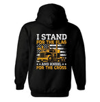 I Stand for the Flag and Kneel for the Cross Trucker American Flag Patriotic Hoodie | Trucker | American Flag | Patriotic | Unisex Hoodie