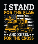 I Stand for the Flag and Kneel for the Cross Trucker American Flag Patriotic Hoodie | Trucker | American Flag | Patriotic | Unisex Hoodie