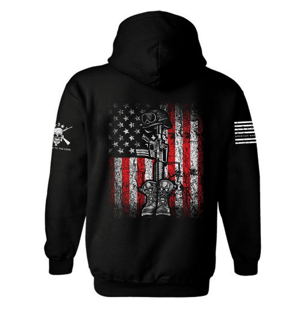 Never Forget the Fallen Patriotic American flag Hoodie