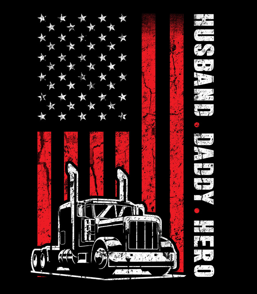 Truck Driver American USA Flag Patriotic Trucker' Sticker