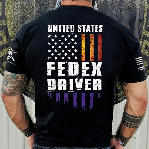 United States FedEx Driver American Flag T-shirt | FedEx Driver Patriotic T-shirt | Postal Worker | USA Flag FedEx | Gift for Husband