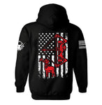 American flag Buck Deer Hunting Crossbow Patriotic Hoodie | Hunting Season Hoodie | Deer Hunting | Hunter | American Flag | Unisex Hoodie