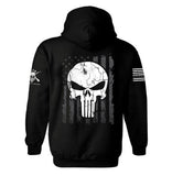 Punisher American Flag Hoodie | Grunge Punisher Hoodie | Patriotic Flag Shirt | American flag Grunge Punisher Hoodie | Unisex Hoodie