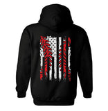 Baseball American Flag Patriotic Hoodie | Baseball Hoodie | Baseball Pattern | Gift for Husband | Gift for Baseball Lover | Unisex Hoodie