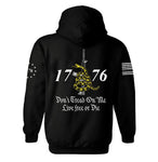 1776 Don't Tread On Me Live Free or Die Hoodie | 1776 | Don't Tread On Me | 2nd amendment | Patriotic | Unisex Hoodie