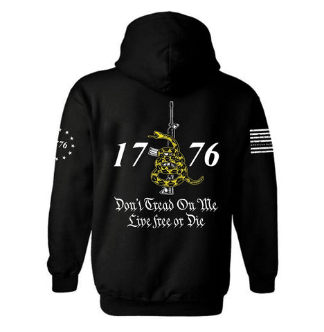 1776 Don't Tread On Me Live Free or Die Hoodie | 1776 | Don't Tread On Me | 2nd amendment | Patriotic | Unisex Hoodie