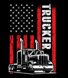 Trucker Patriotic American Flag T- Shirt |  T-shirt gift for Trucker  Husband |  American Flag Shirt | Trucker American Flag