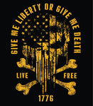 Give me Liberty or Give Me Death Hoodie |  Freedom | 1776 | Punisher American Flag |  Punisher |  Patriotic |  Live Free | Unisex Hoodie