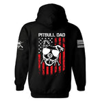 Pitbull Dad American Flag Hoodie | Dog Dad | Pet Lover | Patriotic Hoodie | Unisex Hoodie