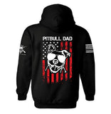 Pitbull Dad American Flag Hoodie | Dog Dad | Pet Lover | Patriotic Hoodie | Unisex Hoodie