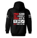 Pro God Pro America Pro Gun Hoodie | Live free or Die | Pro God | Pro America | Pro Gun |  Patriotic | Unisex Hoodie