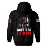 Warriors Bleed Red Firefighters Punisher Hoodie |  Firefighter Hoodie | Punisher | American Flag | USA Flag | Thin Red Line | Unisex Hoodie