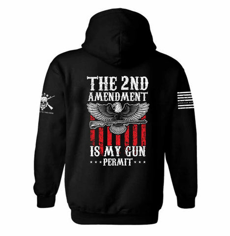 The 2nd Amendment is My Gun Permit Hoodie | 2nd amendment | Protect the 2nd| Defend the 2nd | Eagle Hoodie |Gun Rights | Unisex Hoodie