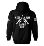 Keep Calm Carry One Hoodie | 2nd amendment Hoodie | Defend The 2nd | Pro Gun | USA Flag | Unisex Hoodie