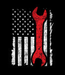 Mechanic Wrench Patriotic American Flag Hoodie | Mechanic Hoodie | American Flag Hoodie | Mechanic Tools | Unisex Hoodie