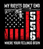 My Rights Don't End Where your Feelings Begin Hoodie | 2nd amendment | Gun Lover Hoodie | AR Rifle Hoodie | Unisex Hoodie