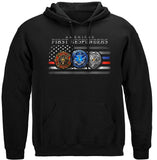 FIRST RESPONDER- Flag of Honor- EMS- Fire Fighter- Law Enforcement- We're Proud to Support Our Hometown Heroes- Emergency Medical Services