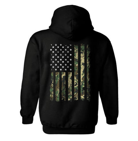 Green Camouflage American Flag Patriotic Hoodie | Military Camouflage Distressed American Flag | Hoodie | Unisex Hoodies