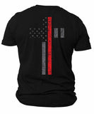 Cross Thin Red Line T-shirt | Fire Fighter | Firefighter Thin Red Line |Cross |  Thin Red Line T-shirt | American Flag | Unisex T-shirt