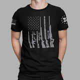 Gun American Flag T-shirt | 2nd amendment T-shirt | Protect The 2nd | Gun Flag shirt | Patriotic American Gun Flag T-shirt