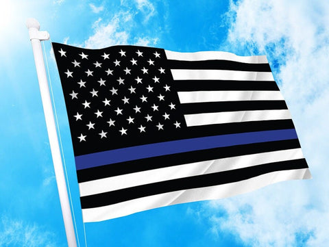 Thin Blue Line | 3' x 5' USA Patriotic American Flag  Rally Banner- Flag -Yard Sign-Vinyl Banner