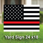 Thin Red Line | 3' x 5' USA Patriotic American Flag  Rally Banner- Flag -Yard Sign-Vinyl Banner