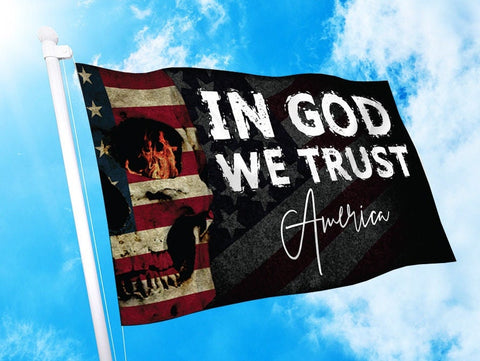In God We Trust  | 3' x 5' USA Patriotic American Flag  Rally Banner- Flag -Yard Sign-Vinyl Banner