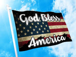 God Bless America | 3' x 5' USA Patriotic American Flag  Rally Banner- Flag -Yard Sign-Vinyl Banner