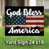 God Bless America | 3' x 5' USA Patriotic American Flag  Rally Banner- Flag -Yard Sign-Vinyl Banner