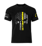 Punisher Skull Thin Yellow Line | 911 dispatcher T-shirt | Patriotic American Skull shirt | 911 dispatcher  Skull T-shirt | first responder
