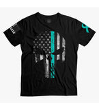 Punisher Skull PTSD Thin Line T-shirt | Patriotic Punisher Skull | PTSD T-shirt | USA flag  | Punisher shirt | Patriotic American T-shirt