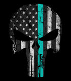 Punisher Skull PTSD Thin Line T-shirt | Patriotic Punisher Skull | PTSD T-shirt | USA flag  | Punisher shirt | Patriotic American T-shirt