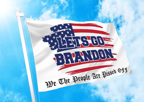 Let's Go Brandon Flag | 3' x 5' USA Patriotic American Flag  Rally Banner Flag Lets Go Brandon Flag-We The People Are Pissed Off -Yard Sign
