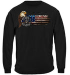 Firefighter Eagle and Flag - Firefighter- Hoodie-Long Sleeve Shirt-Premium Crewneck Firefighter T-Shirt-Fire fighter gift