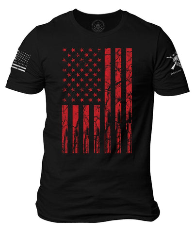 American Bad Ass Bullet Flag Graphic T-shirt